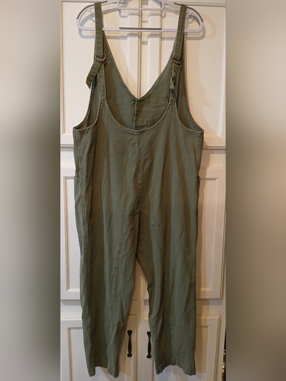 Day +Moon Olive Green Women's Jumpsuit Adjustable Straps, Pockets, Size L